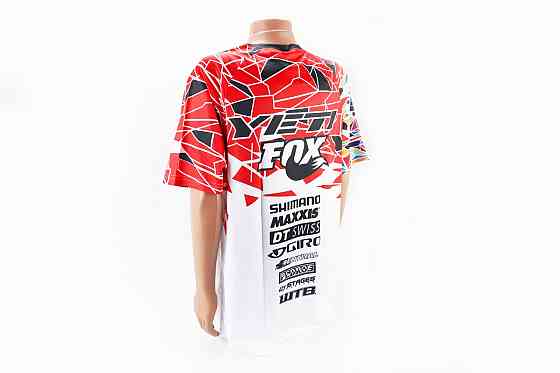 Футболка (Джерсі) чоловіча L-(Polyester 100%), короткі рукави, вільний крій, біло-червоно-чорна, НЕ оригінал, тип 2 Київ