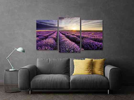 Модульная картина в гостиную / спальню Лавандове Поле  Art-634_3 Киев