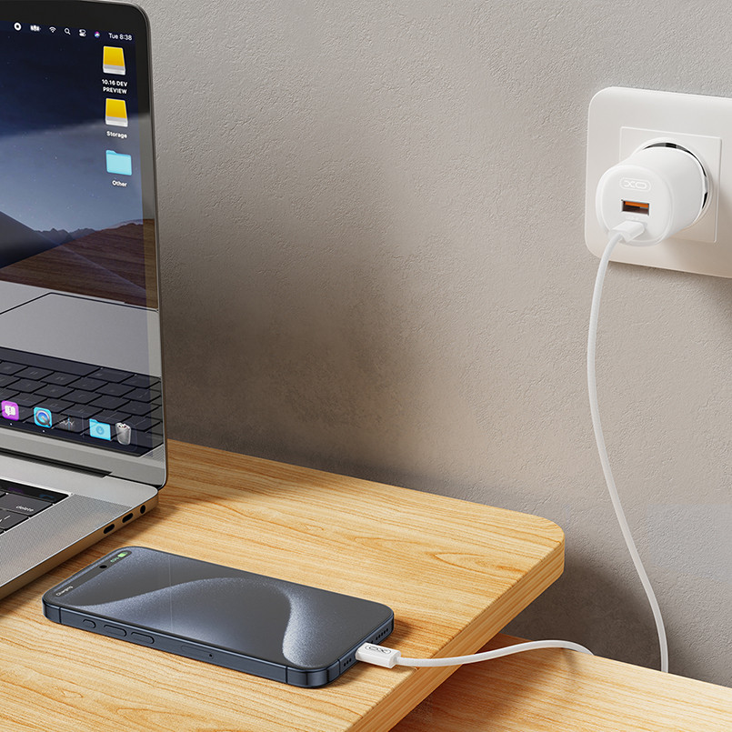 Мережевий зарядний пристрій XO L151 30W 1USB-A+1USB-C pink Львів - фото 3