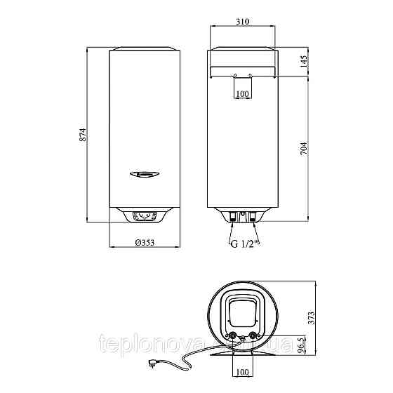Водонагрівач Ariston Slim PRO1 ECO 50V 1,8K PL EU з мокрим ТЕНом 3626460 Чернівці