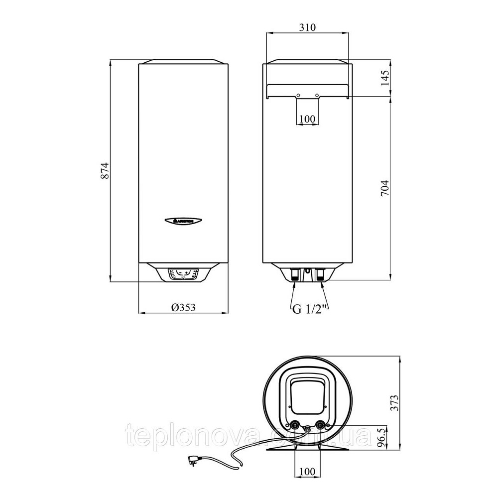 Водонагрівач Ariston Slim PRO1 ECO 50V 1,8K PL EU з мокрим ТЕНом 3626460 Чернівці - фото 2