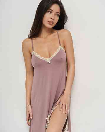 Женская вискозная сорочка - с кружевом Светло-коричневый Nicoletta 81414 Киев