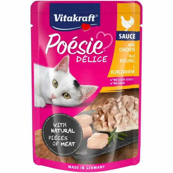 Полнорационный влажный корм для кошек Витакрафт Vitakraft Poésie Délice с курицей в соусе, 85 г Винница