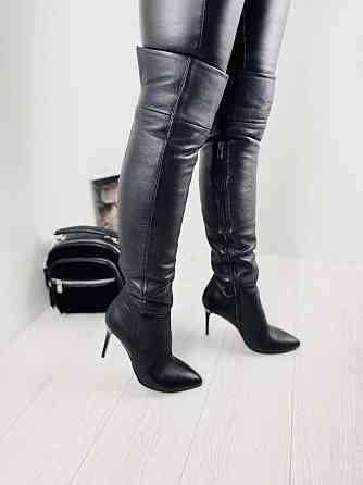 Nivelle Ботфорты женские NIVELLE черные натуральная кожа высота 51см обхват голени 35-37см кабл Коломия