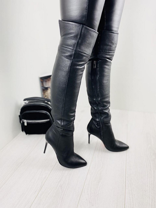 Nivelle Ботфорты женские NIVELLE черные натуральная кожа высота 51см обхват голени 35-37см кабл Коломия - фото 3