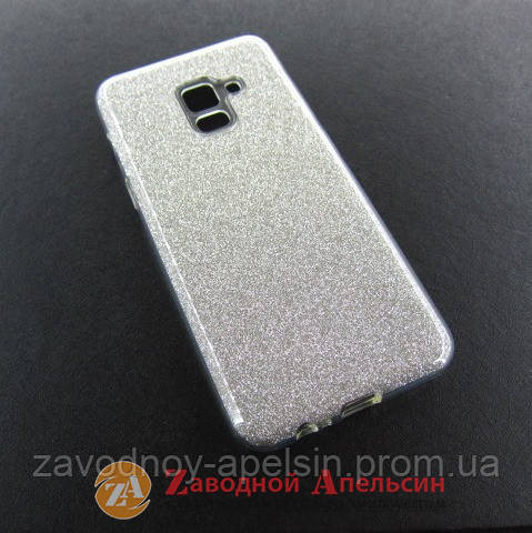 Samsung A8 A530 чохол блискітки Shining silver Одеса - фото 1