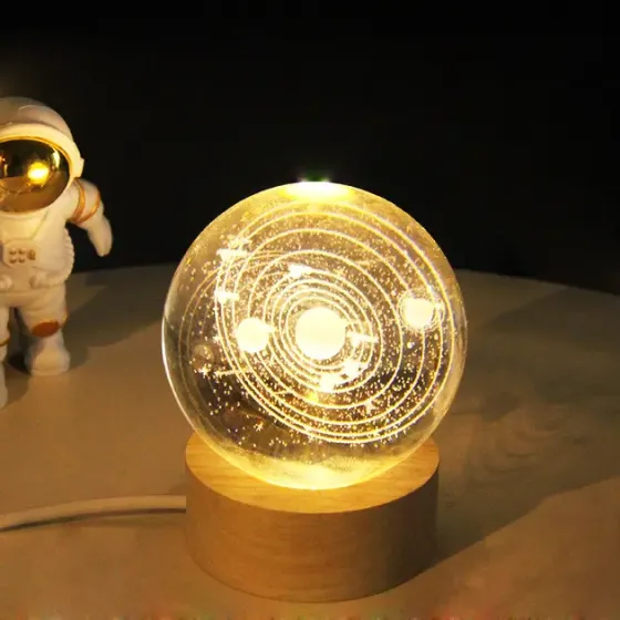 Erston Светодиодный хрустальный шар, декоративный универсальный 3D ночник, хрустальный шар "Спу Київ