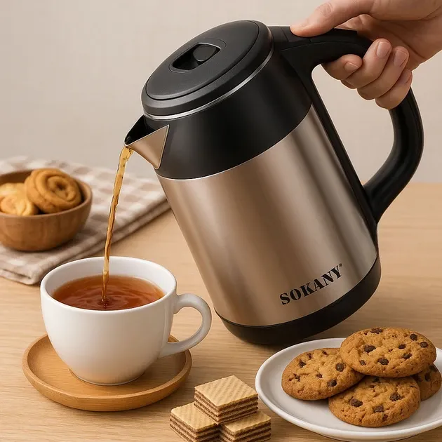 Электрический чайник Sokany SK-SH-1051 2000 Вт, 2.5 л, авто отключение, индикатор уровня воды, фильт Киев - изображение 4