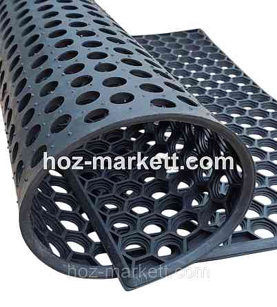 Килимок 140х96х1 см гумовий брудозахисний сота чорний Харків