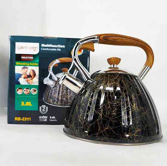 Чайник зі свистком бакелітовою ручкою Rainberg, Чайник для плити з гучним свистком BK-96 Львів