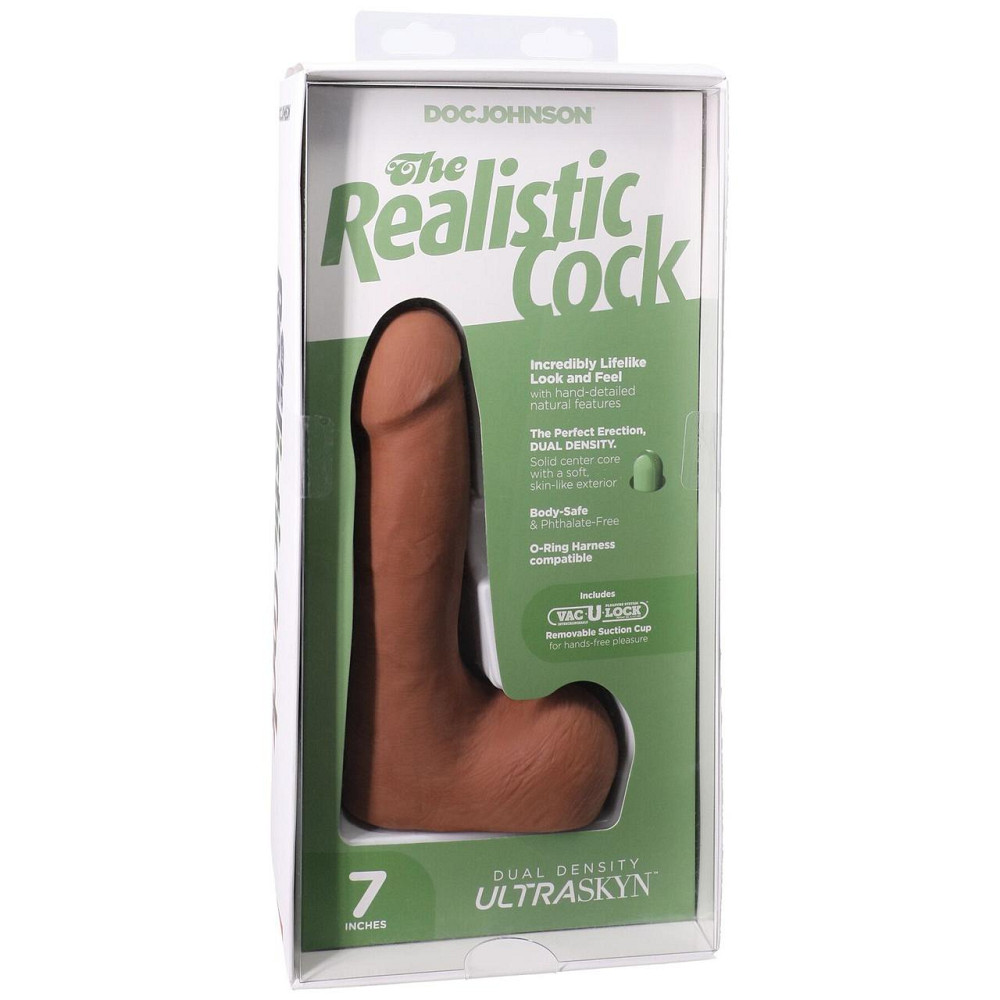 Фалоімітатор Doc Johnson The Realistic Cock ULTRASKYN - 7 Inch with Balls Caramel Sex Aura Київ - фото 8