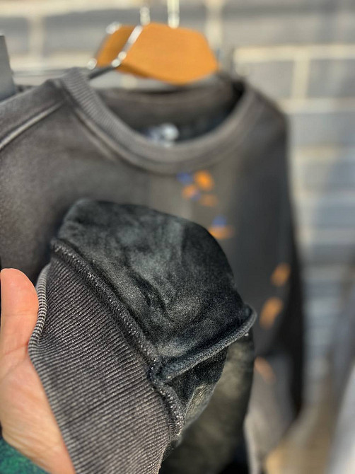 Костюм женский Joy One 24182 оверсайз свитшот с джоггерами вареный утепленный, черный, one size Киев - изображение 11