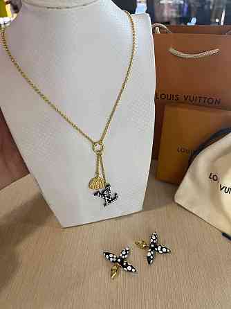 Луи Виттон комплект / Louis Vuitton сережки та кольє Одеса