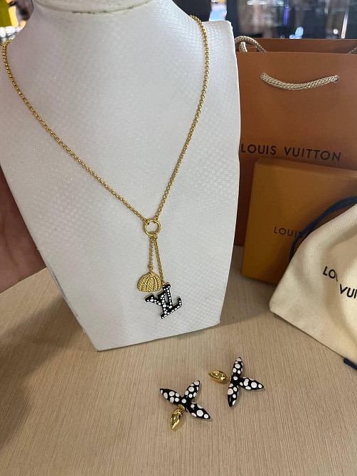 Луи Виттон комплект / Louis Vuitton сережки та кольє Одеса - фото 3