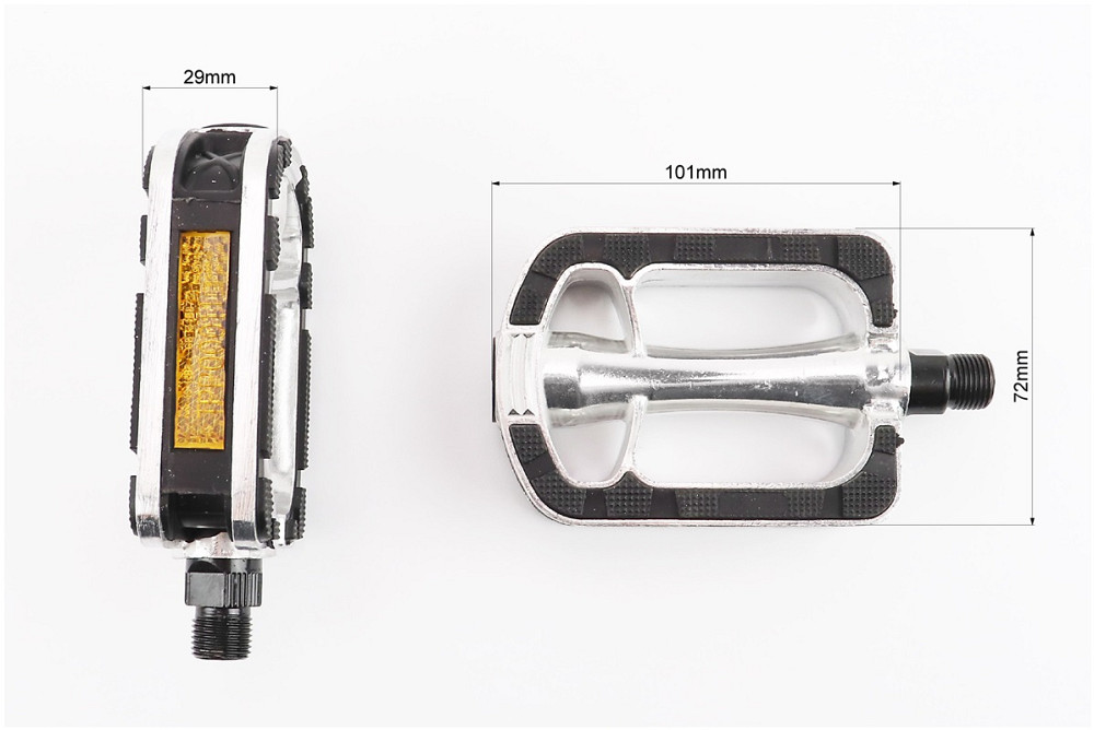 Педалі CITY 9/16" (112x72x25mm) алюмінієві, сріблясто-чорні NWL-369RL Київ - фото 2