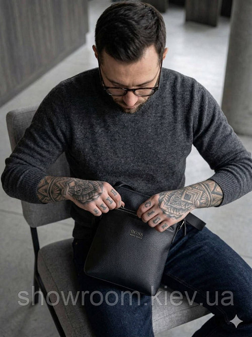 Чоловіча брендова сумка Boss на плече (1641) Київ - фото 9