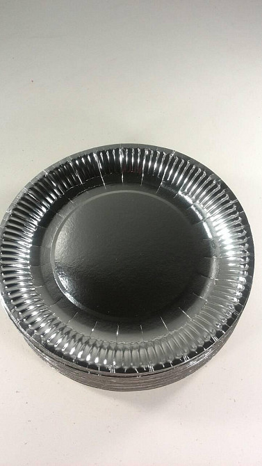 Тарілка паперова фольгированая 19см"срібло" 10шт (1 пач.) Харків - фото 1