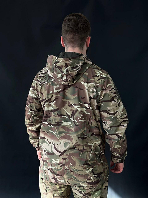 Тактическая ветровка мультикам мужская softshell, весенняя, с велкро, капюшоном и 5 карманами Львов - изображение 5