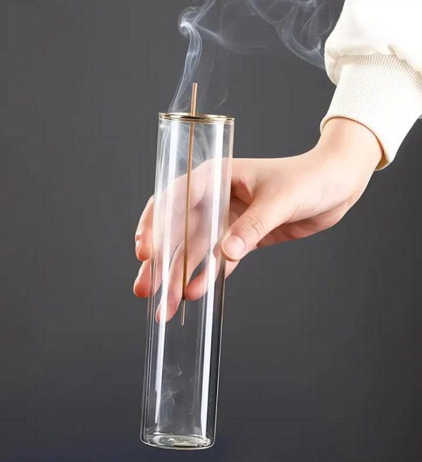 Стеклянный держатель для ароматических палочек с поддоном Декор для дома, йоги, медитации (1 шт) Киев - изображение 5