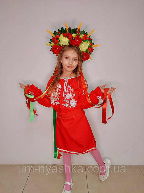 Віночок ободок з квітами "Сценічний з колосками та стрічками" Кривий Ріг - фото 9