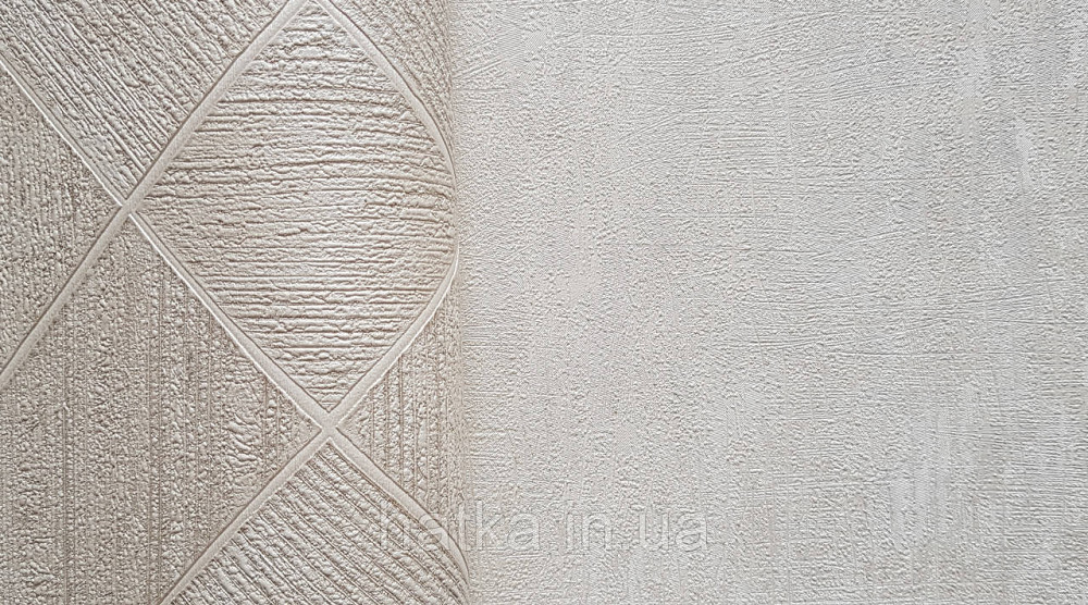 Шпалери вінілові на флізеліні Ritus Marburg метрові під штукатурку смужка сіточкою структурні світло-бежеві Київ - фото 3