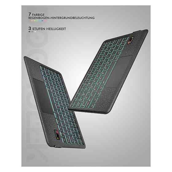 Чохол з клавіатурою Doohoeek для Samsung Galaxy Tab S11 Ultra 14.6 QWERTZ Bluetooth LCD дисплей RGB трекпад Київ