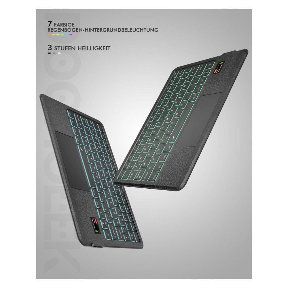Чохол з клавіатурою Doohoeek для Samsung Galaxy Tab S11 Ultra 14.6 QWERTZ Bluetooth LCD дисплей RGB трекпад Київ - фото 3