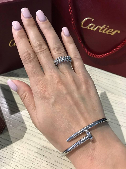 Картье браслет гвоздь и кольцо зубчики / Картье Комплект белое золото Одесса - изображение 2