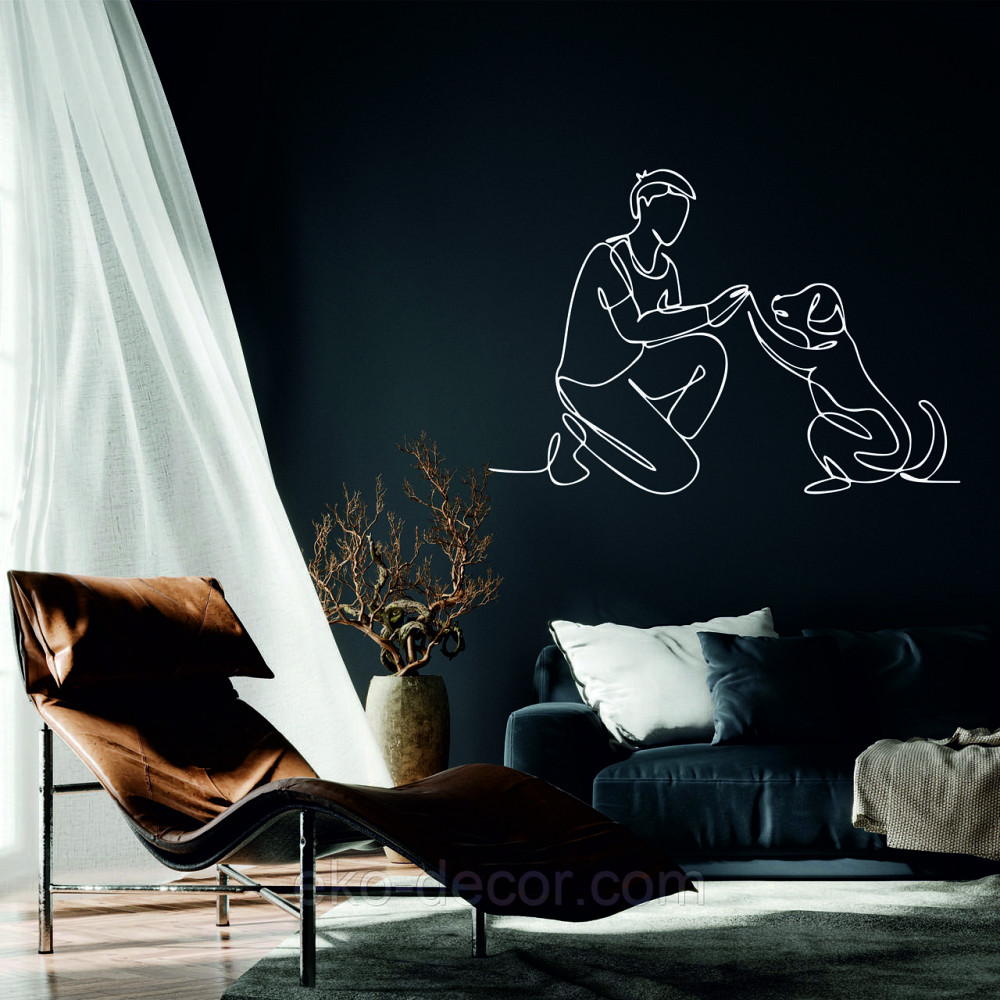 Декоративное настенное Панно «Домашний питомец» Декор на стену 50*34 см, Белый Киев - изображение 1