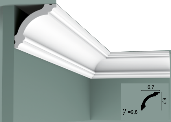 Карниз(плинтус) потолочный гладкий Orac Decor Basixx CB511N, лепной декор из пенопласта Днепр - изображение 1