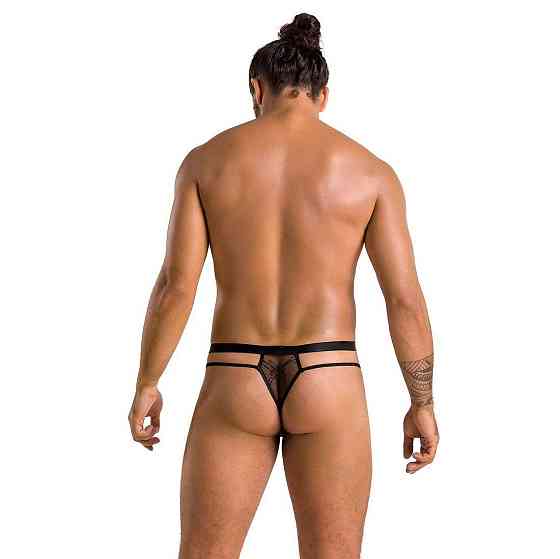 Мужские прозрачные стринги Passion 029 THONG COLLIN S/M Black, сетка Sex Aura Киев