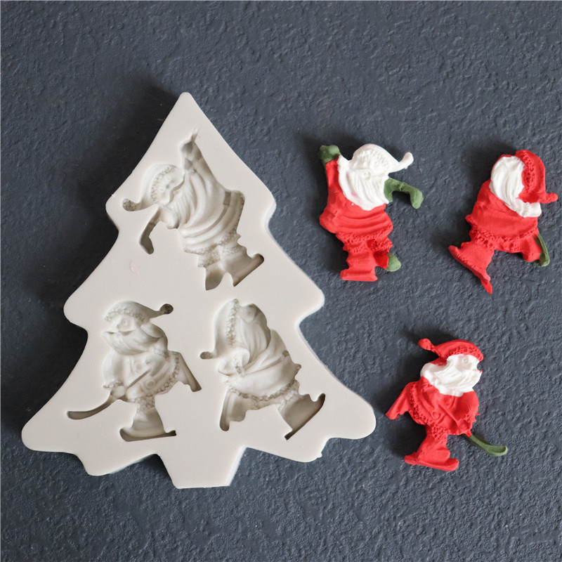 Силіконовий молд Дід Мороз 108 на 96 мм сірий Київ - фото 5