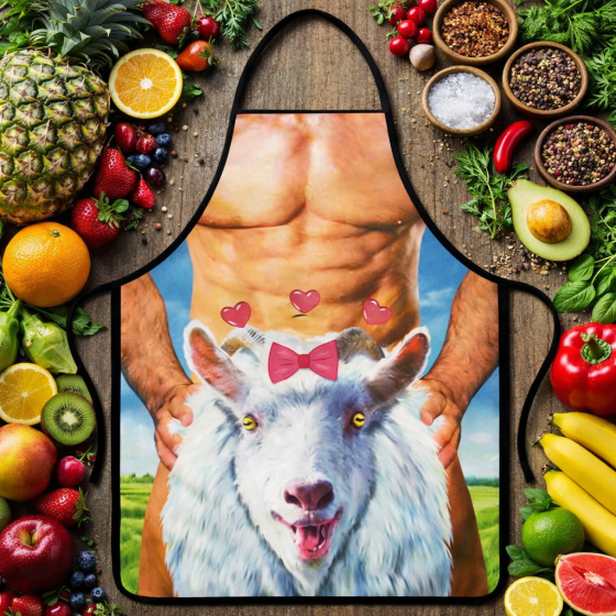 Фартук с приколом для мужчин Коза 73 на 57 см разноцветный Киев