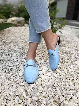 Olli Шльопанці жіночі OLLI Л-1-10152 блакитні (літо, шкіра натуральна) (4550) Коломыя