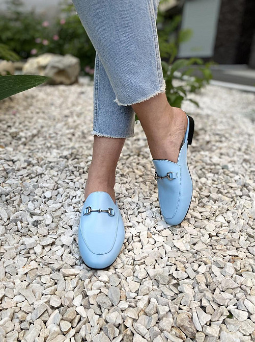 Olli Шльопанці жіночі OLLI Л-1-10152 блакитні (літо, шкіра натуральна) (4550) Коломия - фото 6