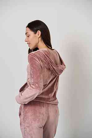 Женский велюровий костюм на змейке с капюшоном Розовый S Харьков