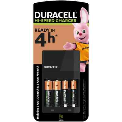 Зарядное устройство для аккумуляторов Duracell CEF14, 4 часа, 1 шт. (Includes 2 AA1300mAh & 2 AAA750mAh) (5007497 / 5004990) Винница