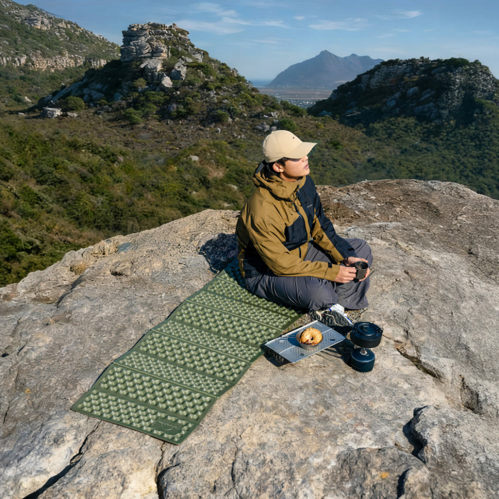 Коврик туристический складной одноместный IXPE Naturehike CNK2650WS010 с алюминиевой пленкой, 200x60x2.3 см, зеленый Киев - изображение 5