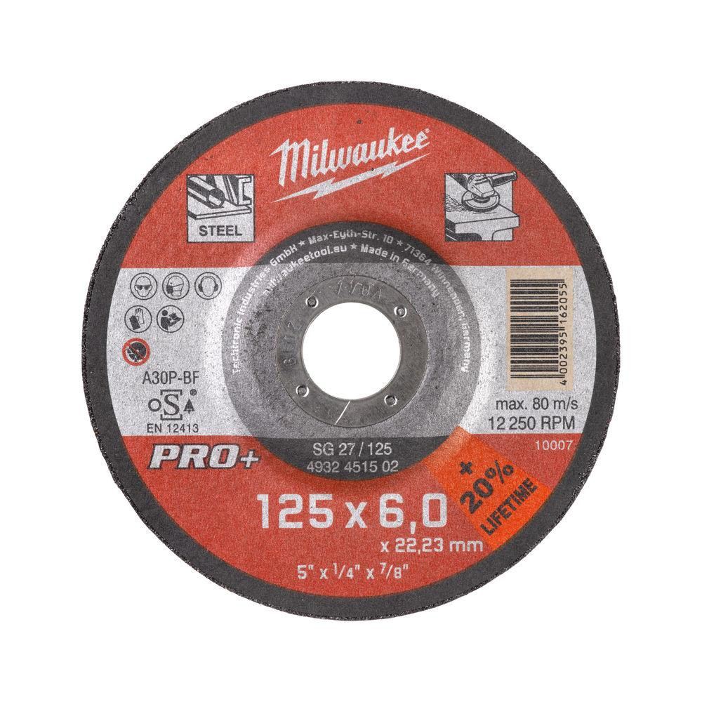 Диск зачисний по металу MILWAUKEE, SG 27/125х6 PRO+, 125 мм Одеса - фото 1