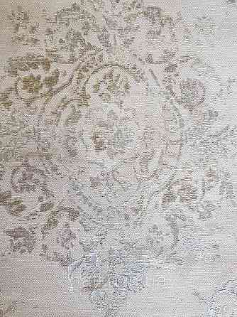 Обои виниловые на флизелине AS creation Garda 1.06Х10.05 классика дамаск вензеля серебро с бирюзой на серо беж Киев