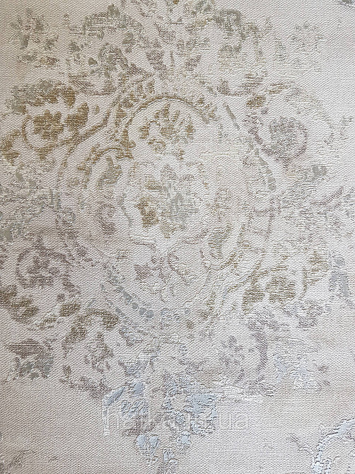Шпалери вінілові на флізеліні AS creation Garda 1.06Х10.05 класика дамаск венселя срібло з бірюзою на сіро-беж Київ - фото 4