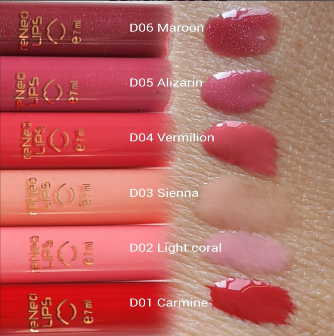 Блеск для губ Light coral  RENEO LIPS DERMA SERIES 7 мл Днепр - изображение 2