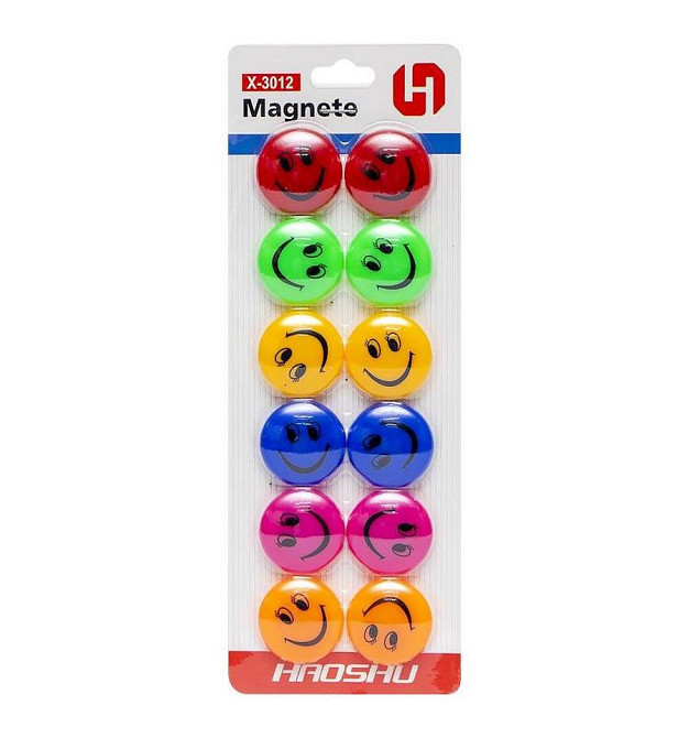 Магніт для дошки "Смайлик" COLOR-IT X-3012 діаметр 3 см Вінниця - фото 1