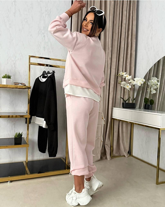 Женский прогулочный костюм двойка: кофта и штаны двунитка Пудровый, 42/44 Одесса - изображение 3