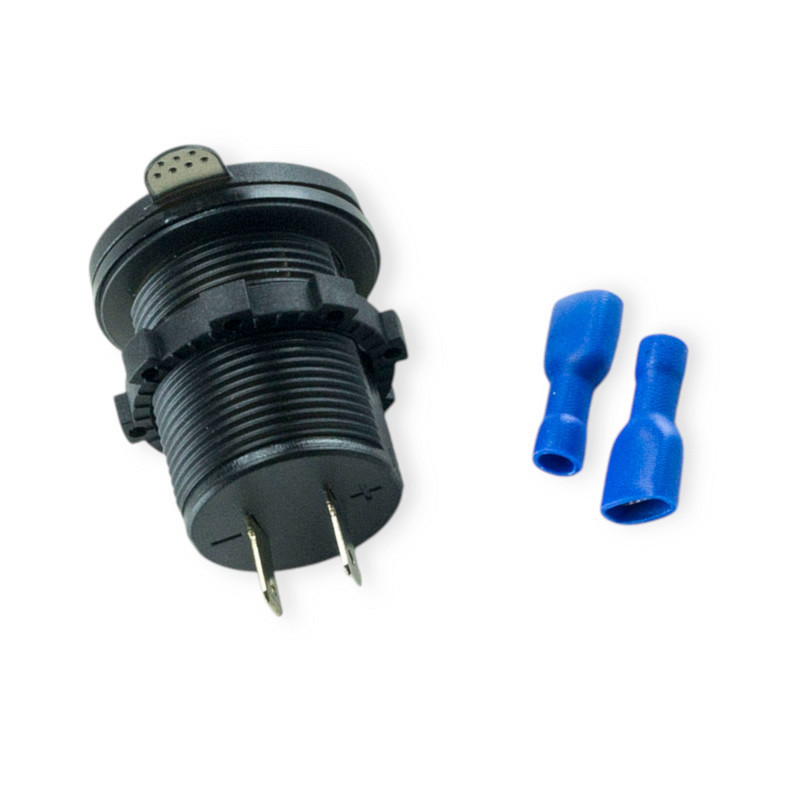 Гнездо врезное 1 USB быстрая зарядка QC 3,0 12-24В, вольтметр, кнопка ON, OFF, подсветка синяя Мукачево - изображение 1