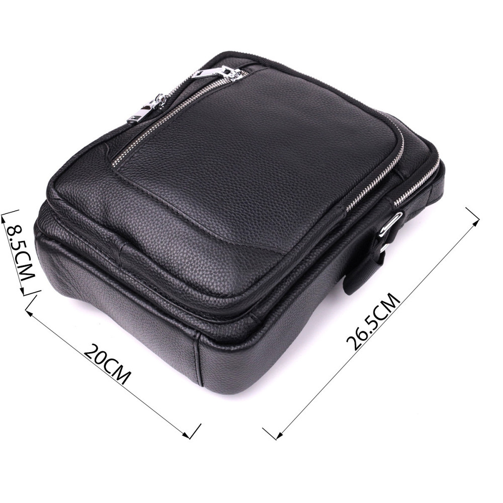 Практичная вертикальная сумка для мужчин из натуральной кожи Vintage sale_15114 Черный Киев - изображение 3