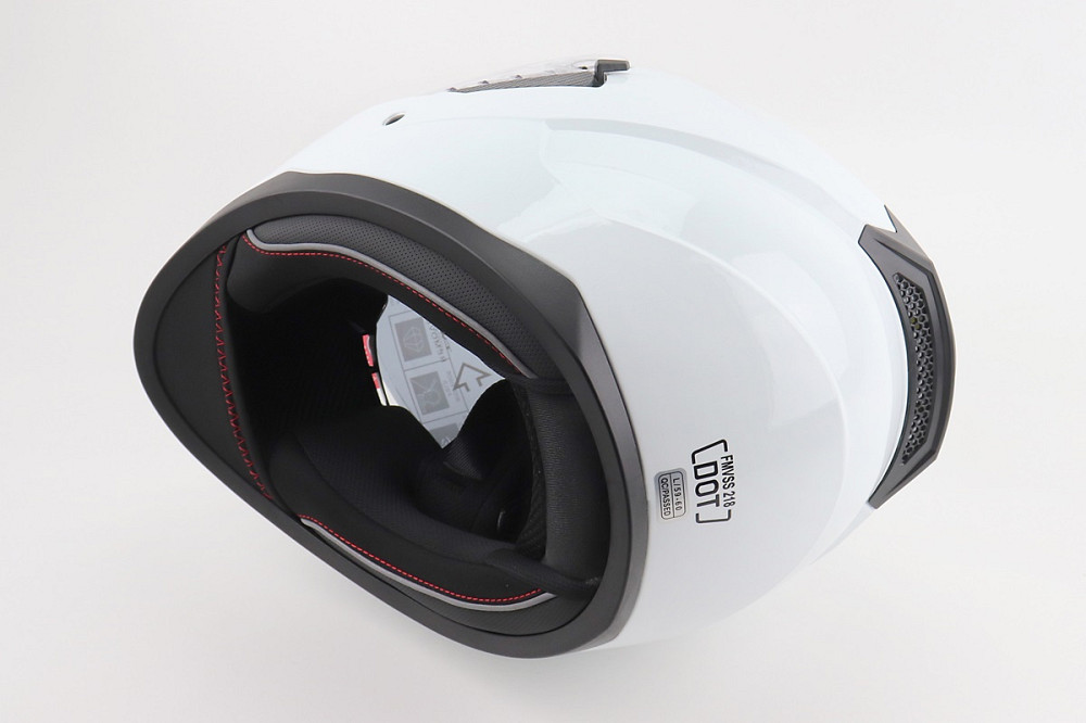 Шолом інтеграл, закритий (сертифікація DOT)+відкидні окуляри BLD-M67 L (59-60см), БІЛИЙ глянець Киев - изображение 2