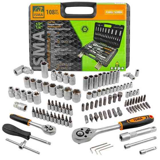 Набір інструментів 108пр. 1/4", 1/2" (6гр.) ISMA IS-41082-5 Одеса