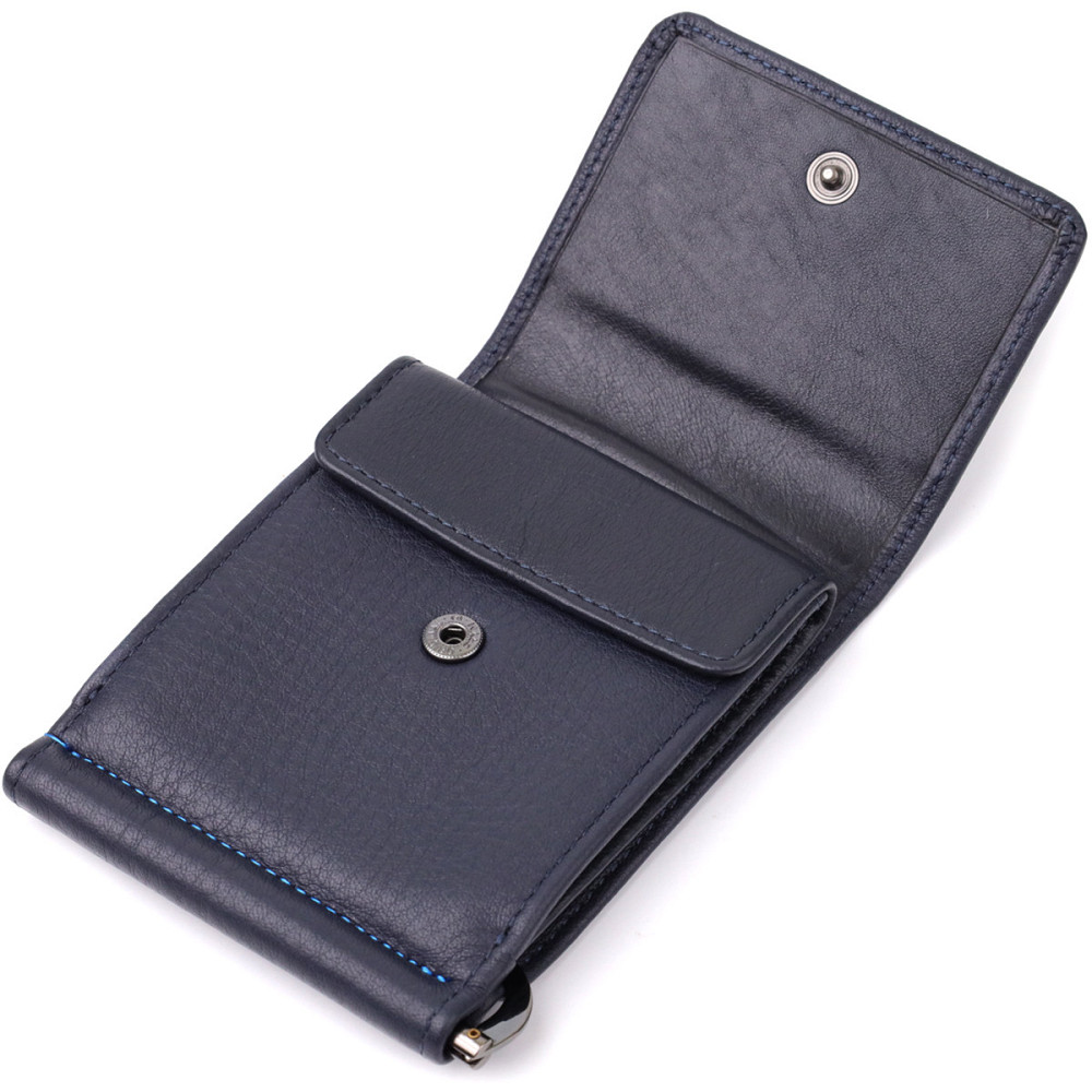 Вертикальный мужской зажим из зернистой натуральной кожи Tony Perotti 20862_1 (3595 navy) Синий Киев - изображение 6