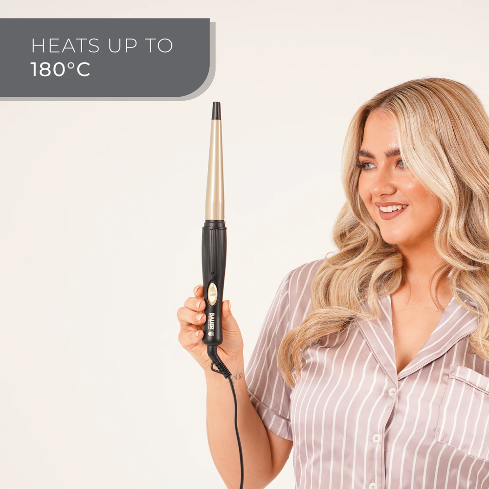 Плойка-щітка Bauer 38870: Турмалінове покриття, конусна 13-19 мм, нагрів 180°C, професійні локони Київ - фото 5